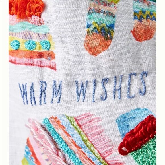 New Anthropologie Warm Wishes Dish Towel - Picture 2 of 4